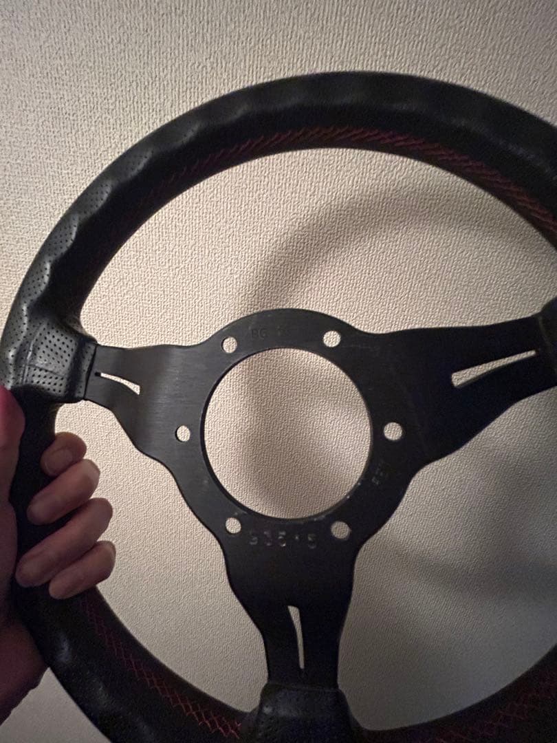 レザー製 3本スポーク ステアリング