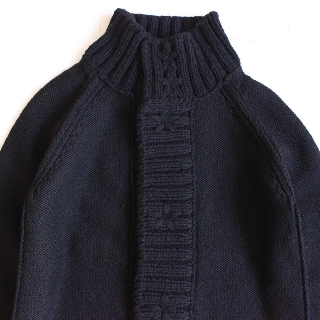 LIMI feu 肉厚ニットコート Sサイズ ブラック スタンドカラー