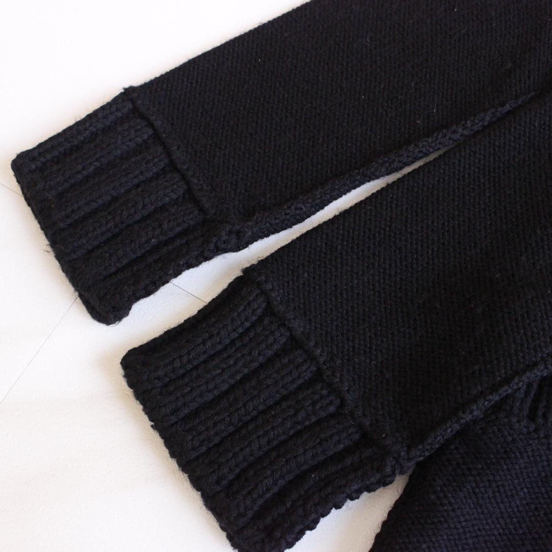 LIMI feu 肉厚ニットコート Sサイズ ブラック スタンドカラー