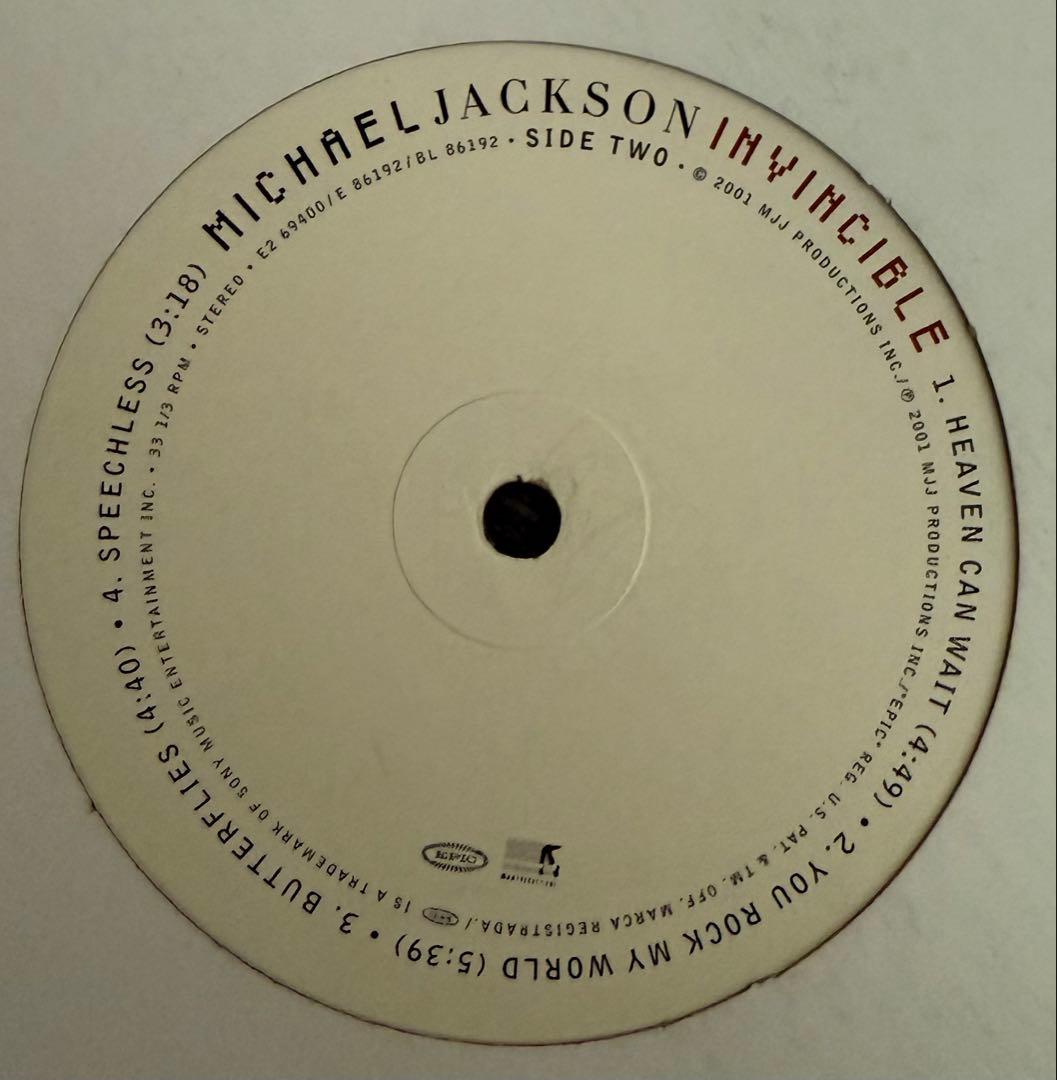 MICHAEL JACKSON INVINCIBLE 2枚組LPレコード