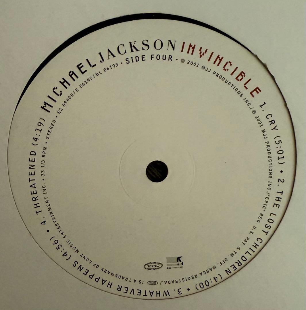 MICHAEL JACKSON INVINCIBLE 2枚組LPレコード