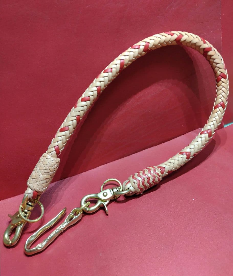 ★キトラ様★ウォレットロープ極太☆ハーマンオークレザー☆12本編み真鍮金具