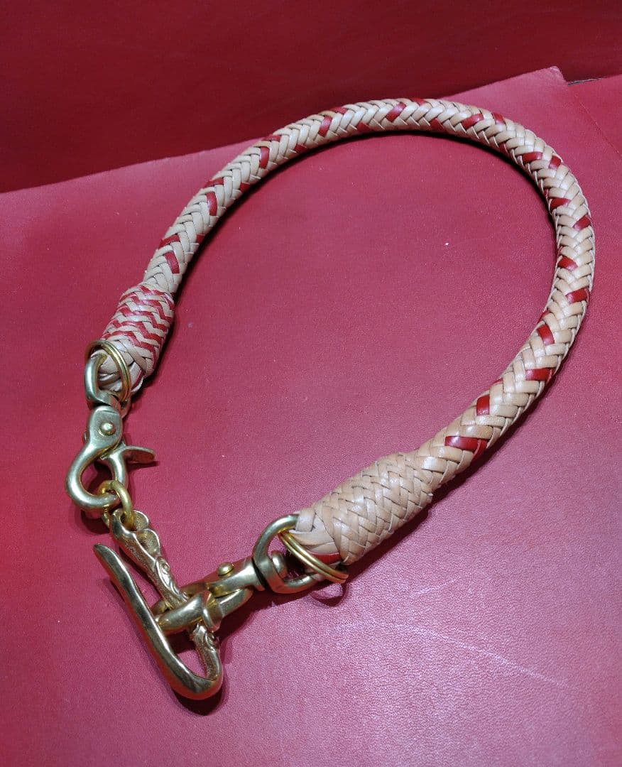 ★キトラ様★ウォレットロープ極太☆ハーマンオークレザー☆12本編み真鍮金具