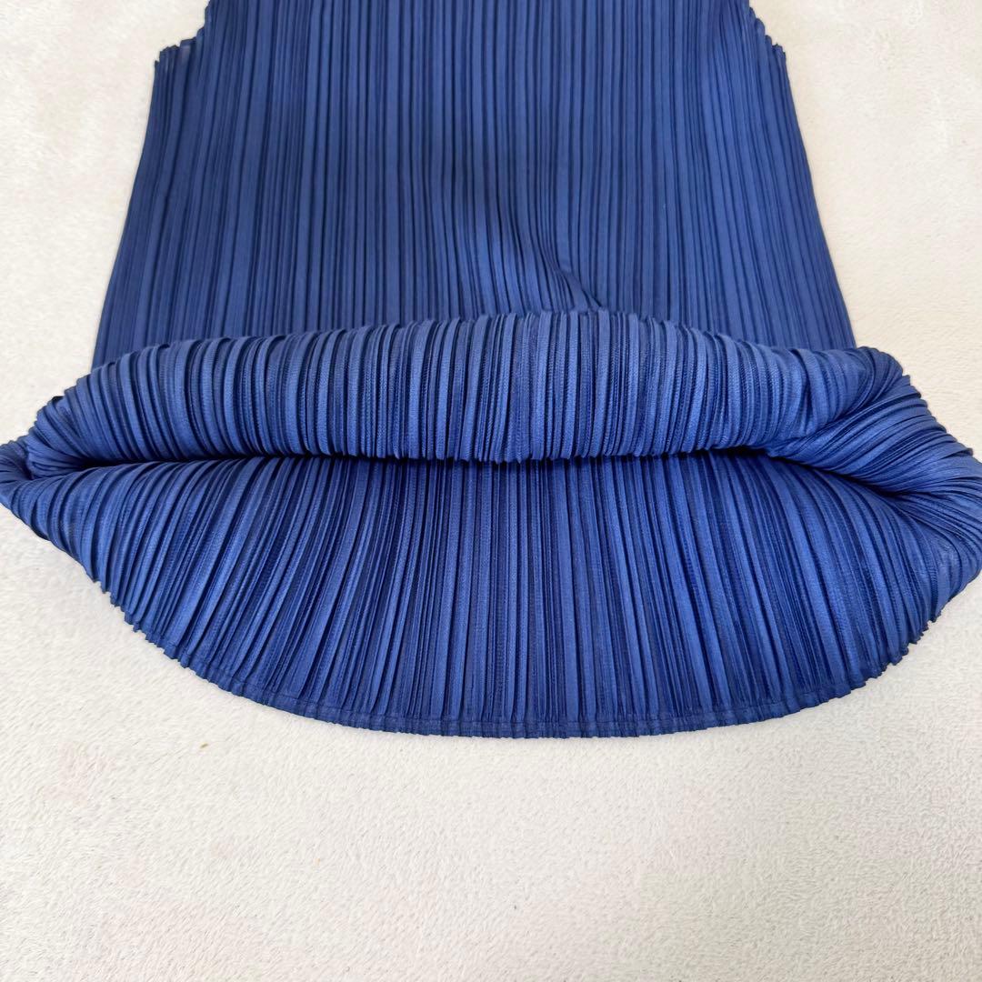 美品✨PLEATS PLEASE プリーツ　ネイビー　ノースリーブ　サイズ3