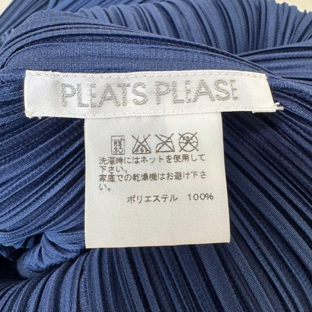 美品✨PLEATS PLEASE プリーツ　ネイビー　ノースリーブ　サイズ3