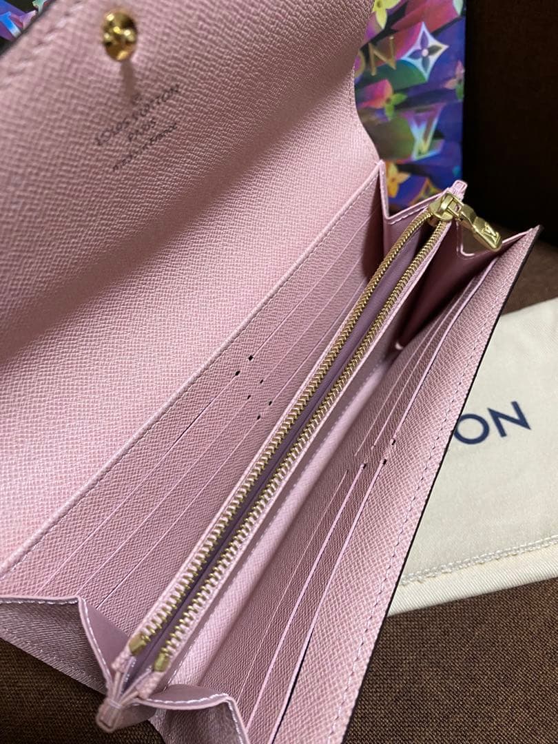 ルイヴィトン　ポルトフォイユ・サラ モノグラム ローズ・バレリーヌ 長財布