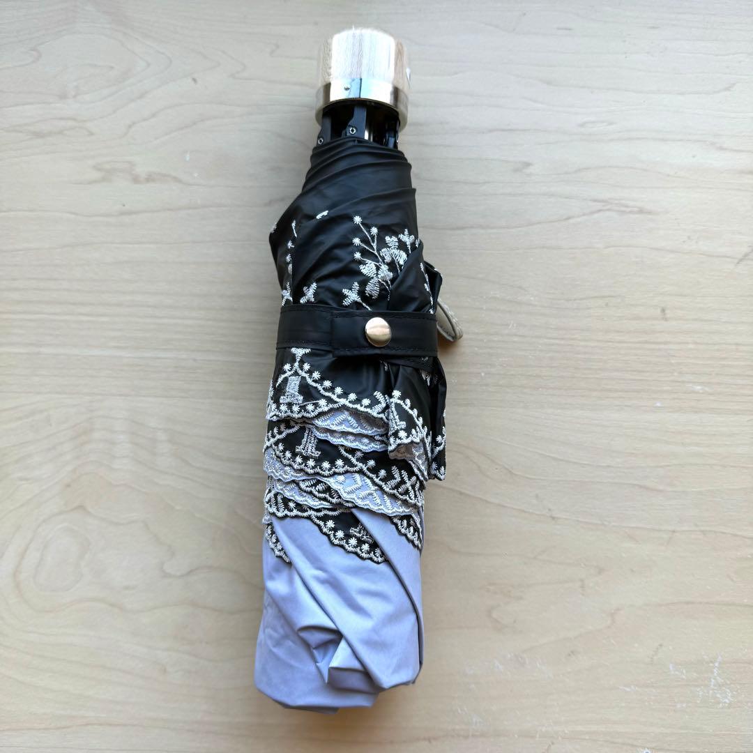 ★新品★ランバンコレクション　晴雨兼用折りたたみ　日傘　１級遮光　軽量　刺繍