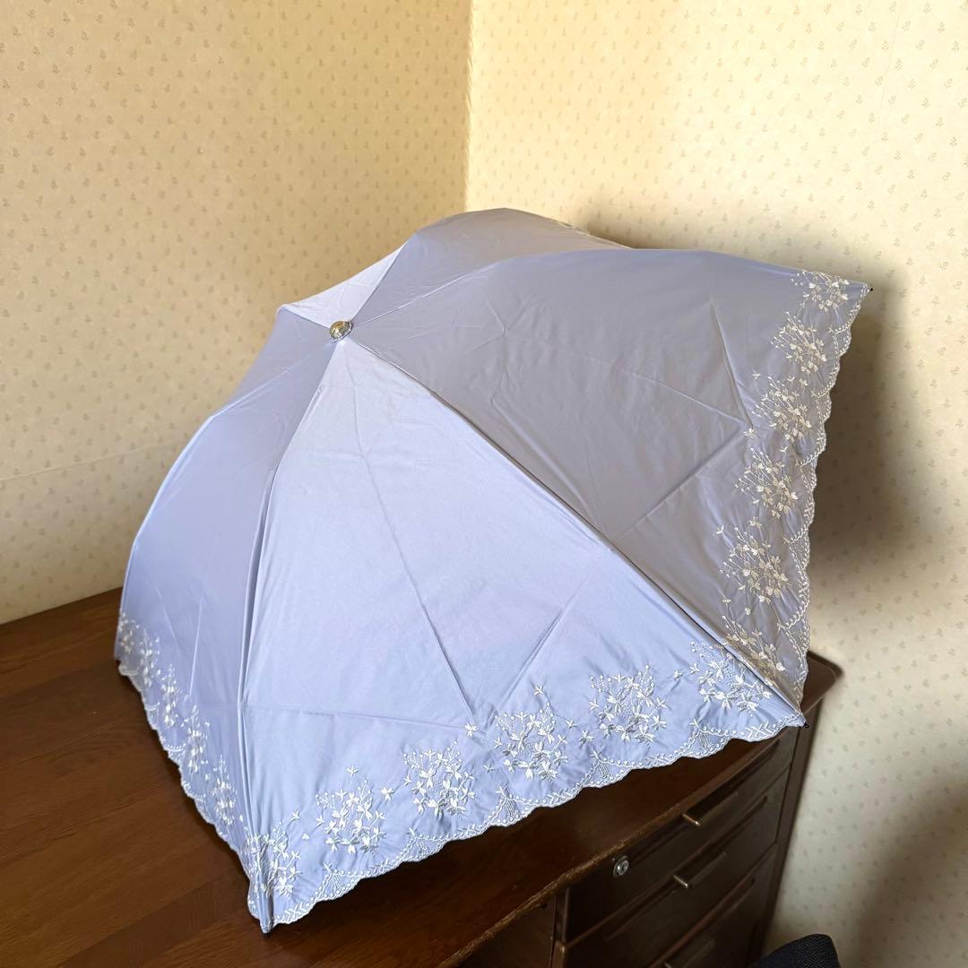 ★新品★ランバンコレクション　晴雨兼用折りたたみ　日傘　１級遮光　軽量　刺繍