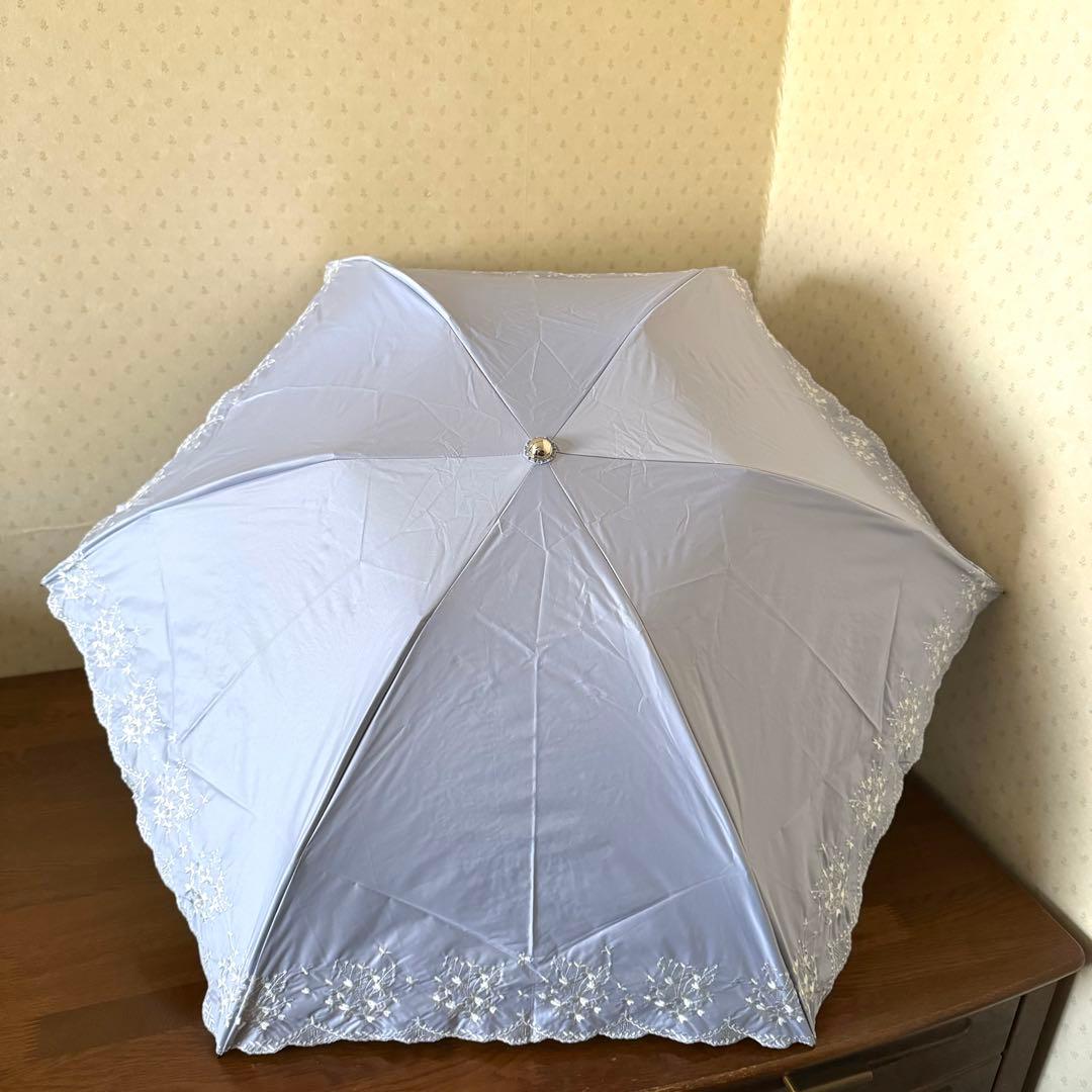 ★新品★ランバンコレクション　晴雨兼用折りたたみ　日傘　１級遮光　軽量　刺繍