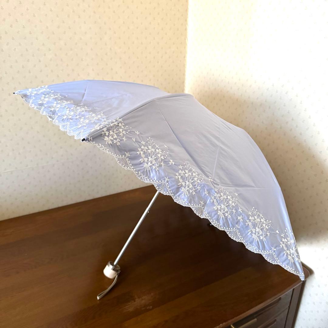 ★新品★ランバンコレクション　晴雨兼用折りたたみ　日傘　１級遮光　軽量　刺繍