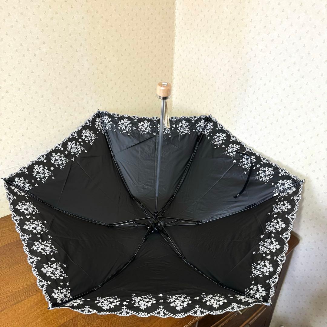★新品★ランバンコレクション　晴雨兼用折りたたみ　日傘　１級遮光　軽量　刺繍
