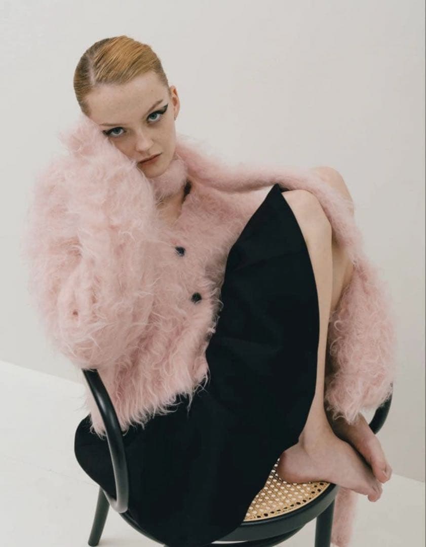 THE TOE Westminster Shaggy Cardigan ピンクM