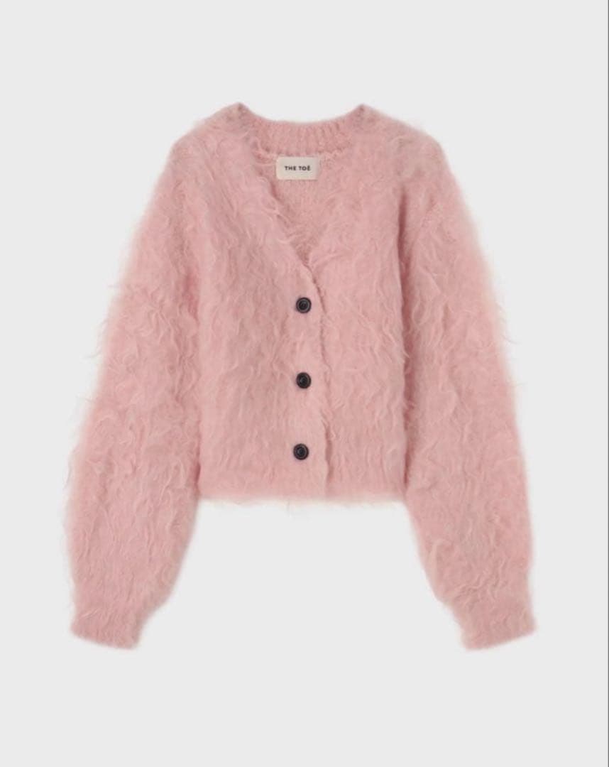 THE TOE Westminster Shaggy Cardigan ピンクM