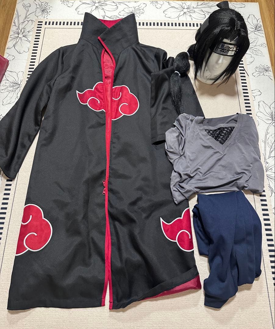 NARUTO うちはイタチ 暁 コスプレ セット 衣装 ウィッグ