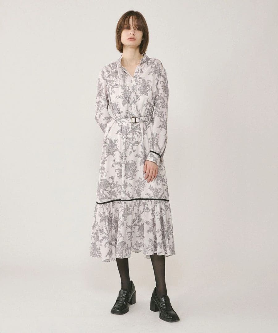 グレースコンチネンタル/サラサプリントリボン付ワンピース定価4.2万円