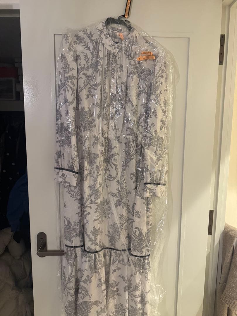 グレースコンチネンタル/サラサプリントリボン付ワンピース定価4.2万円