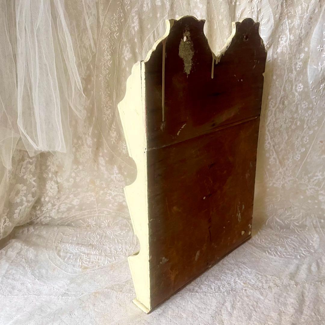 木製レターラック　ポストカードホルダー　オリジナルペイント　フランスアンティーク