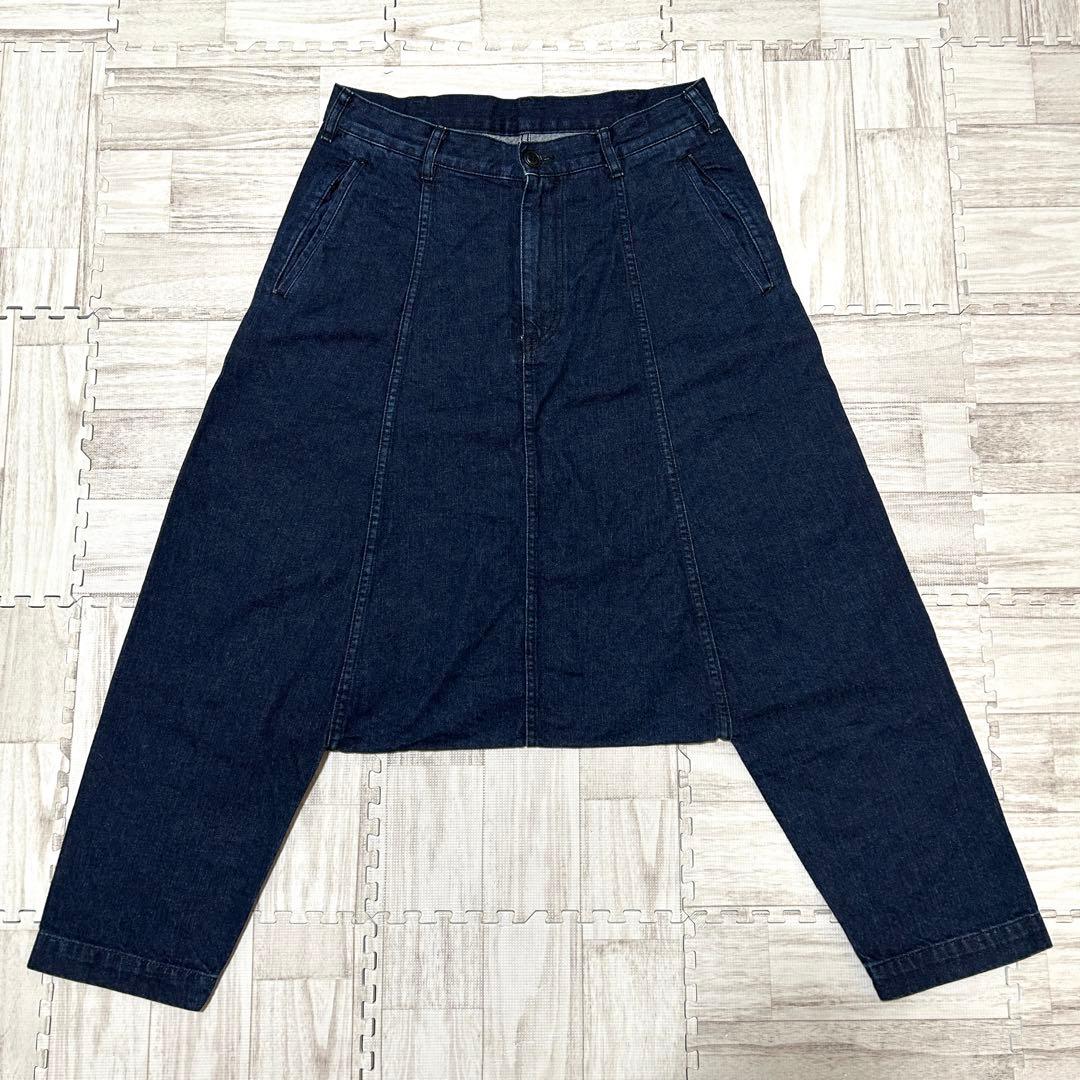極美品 コムデギャルソンオムプリュス バックパッチサルエルパンツ デニム XS