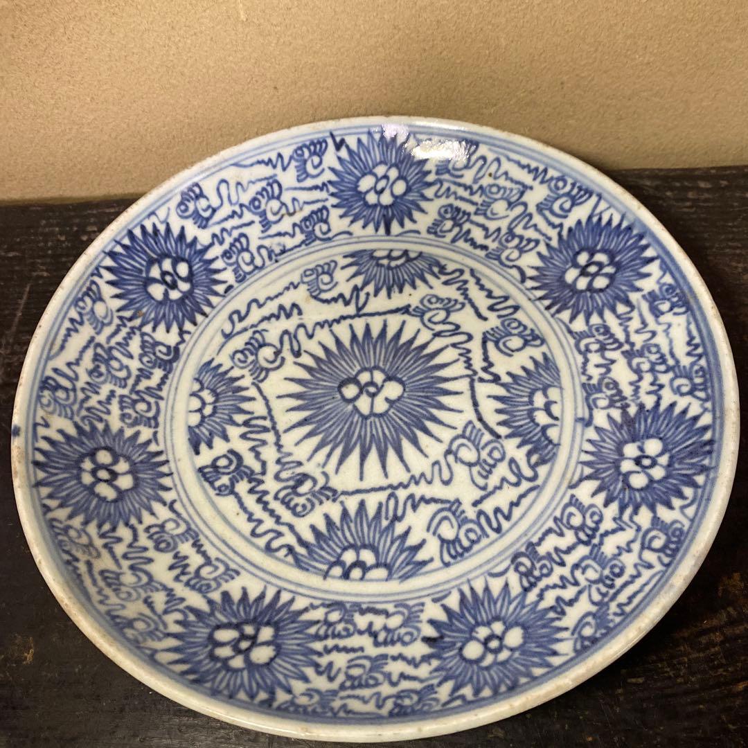 中国古玩　清朝染付皿