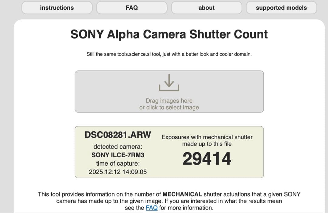 SONY α7RIII ILCE-7RM3 シャッター29414回