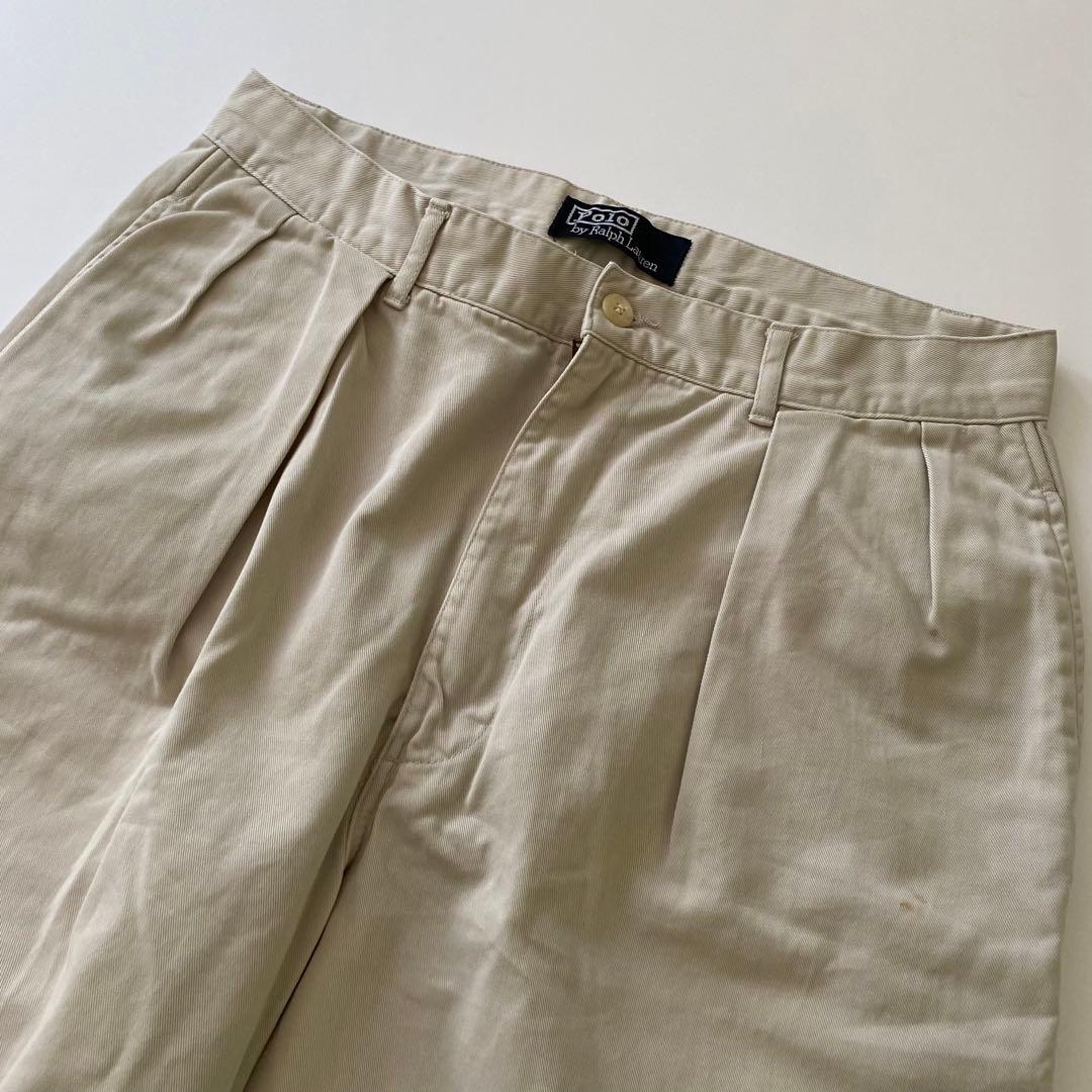 90s ポロラルフローレン ポロチノ 初期型 アンドリュー ツータック ベージュ