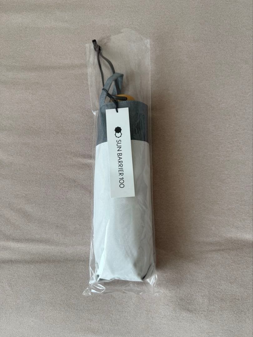 SUN BARRIER 3段折りたたみ日傘 ホワイト/グレー　サンバリア