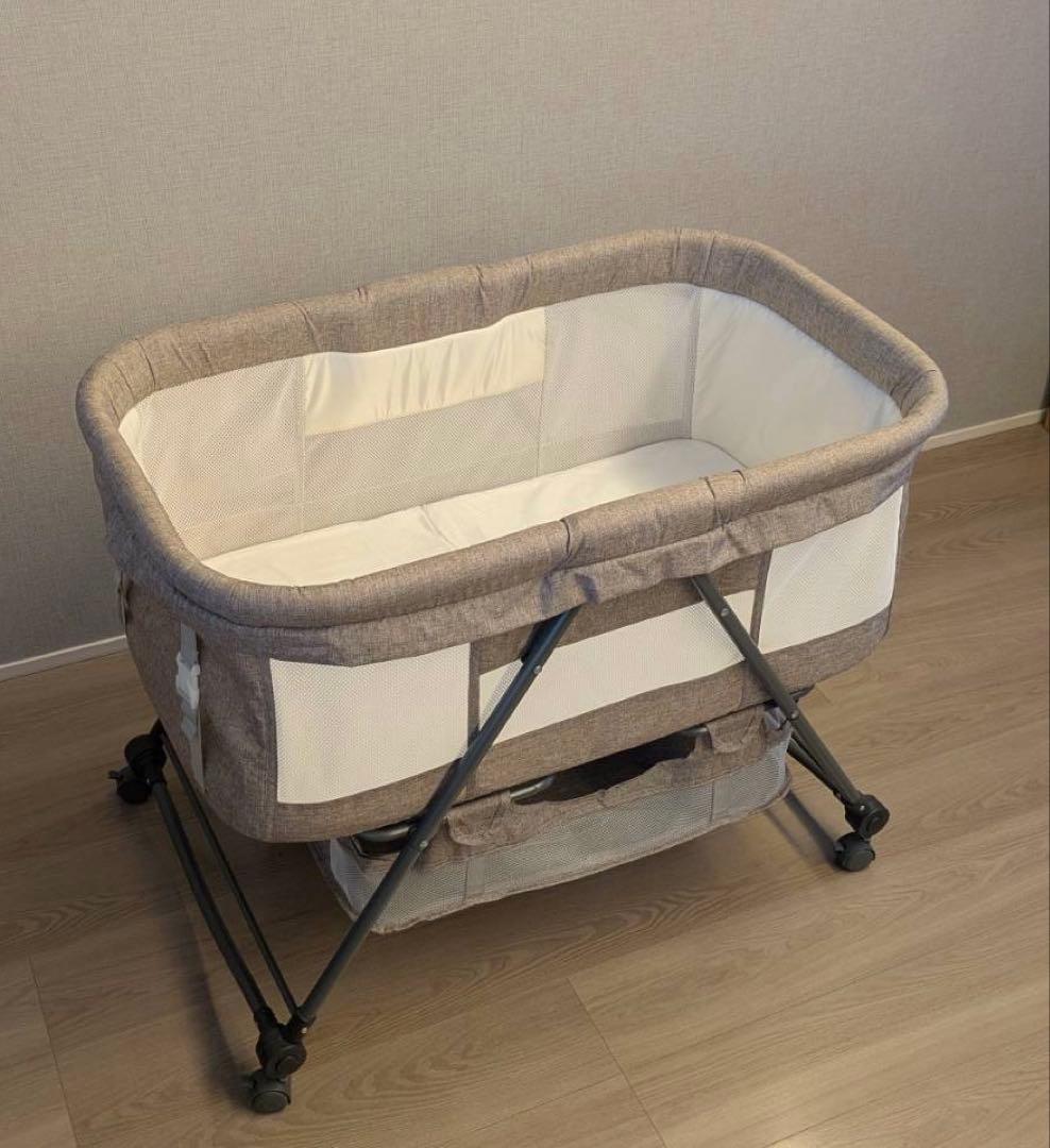 【即日発送可】簡易ベビーベッド 移動式 折りたたみ 蚊帳 荷物入れ 収納バッグ