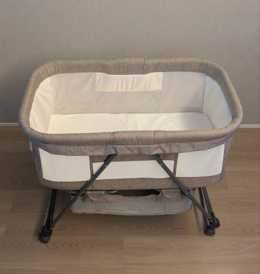 【即日発送可】簡易ベビーベッド 移動式 折りたたみ 蚊帳 荷物入れ 収納バッグ