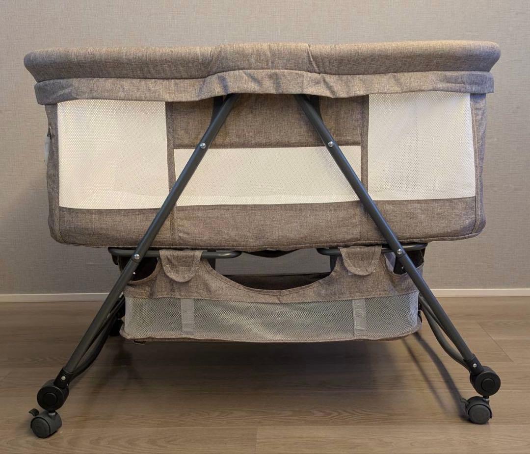 【即日発送可】簡易ベビーベッド 移動式 折りたたみ 蚊帳 荷物入れ 収納バッグ