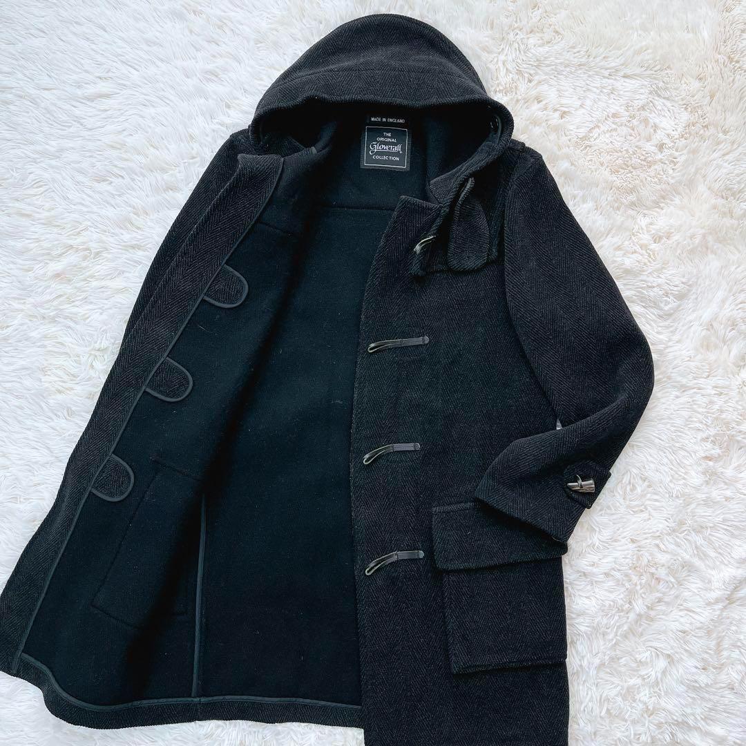 美品✨グローバーオール キングストン ヘリンボーン ダッフルコート トグル 黒