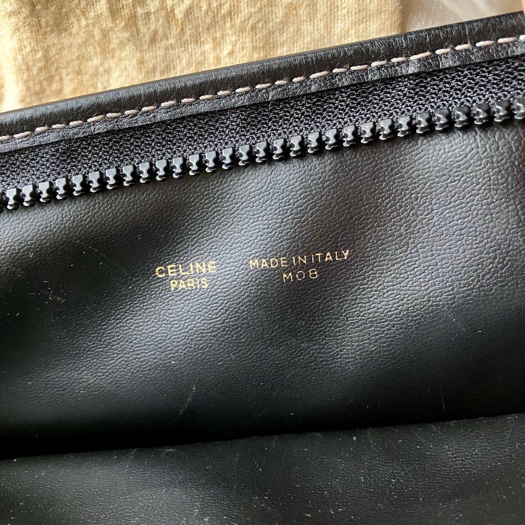 バッグ Celine Vintage Black Leather Pouch Bag