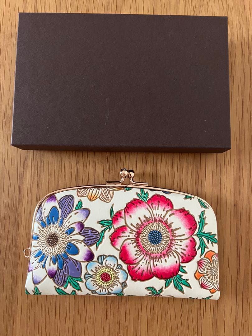 文庫屋大関　天溝がま口　アネモネ　ほぼ新品　箱あり