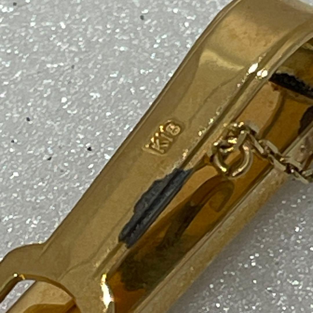 18金ゴールド ネクタイピン チェーン付き　3.91g
