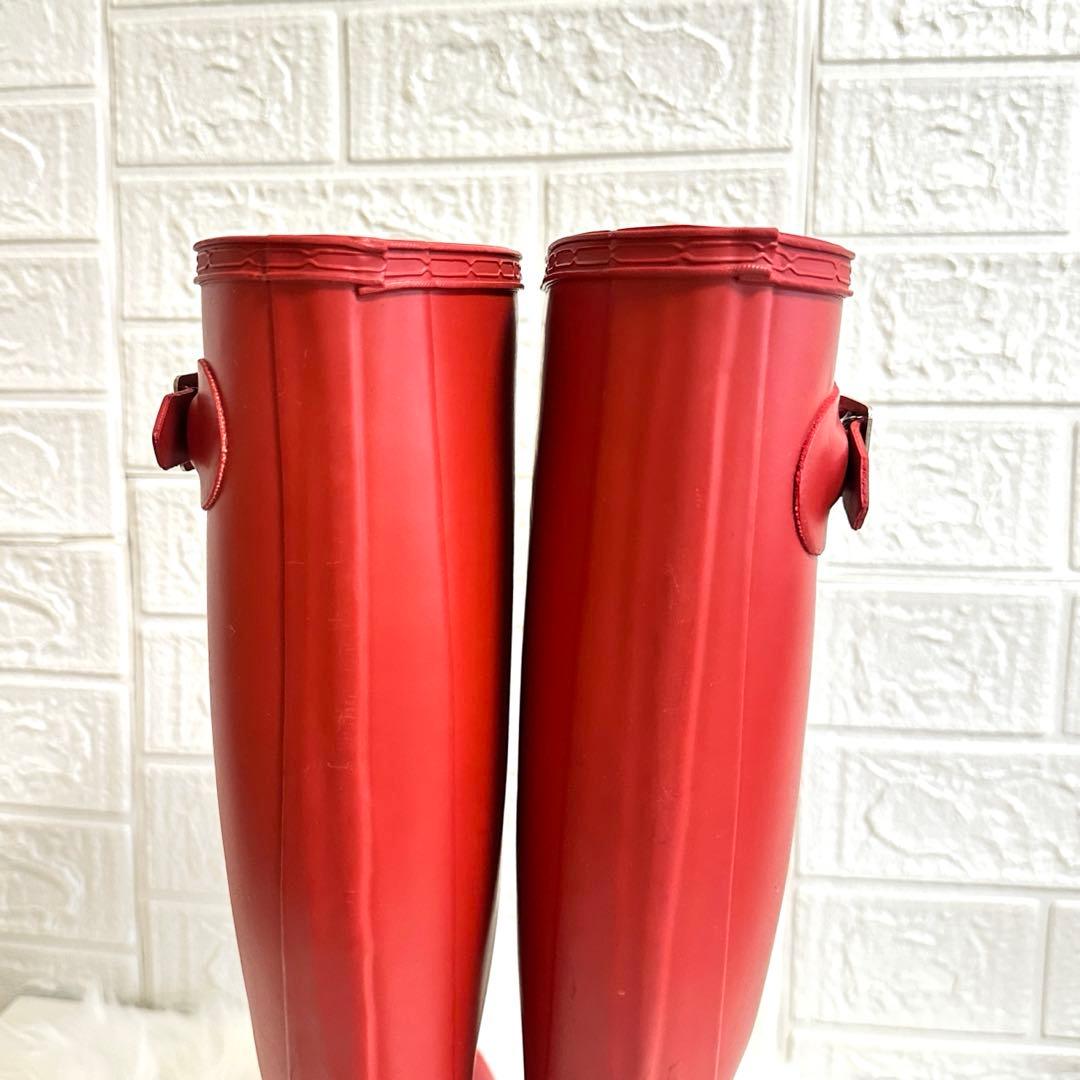 極美品✨HUNTER ハンター レインブーツ ロング 長靴 オリジナルトール 赤