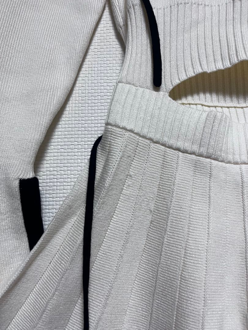 Darich ウエストオープンリボンデザインニットミニワンピース　FS