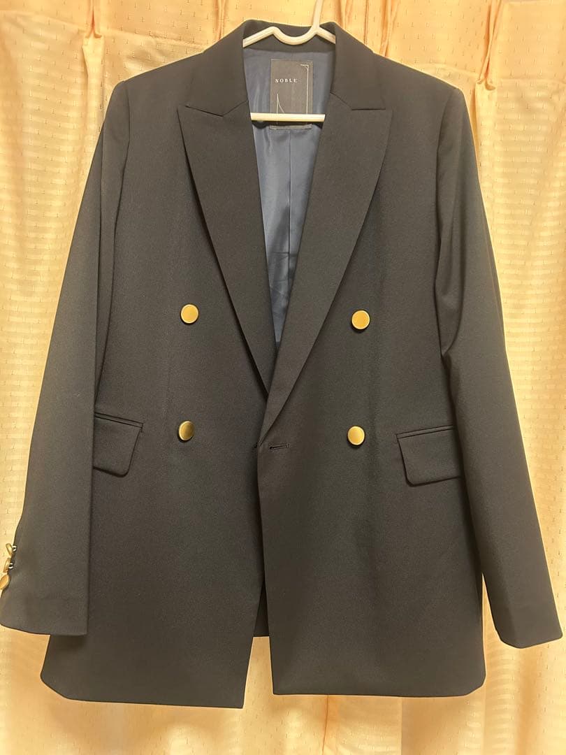 お値下け不可 NOBLE エステルツイルピークドラペルジャケット　ネイビー 38
