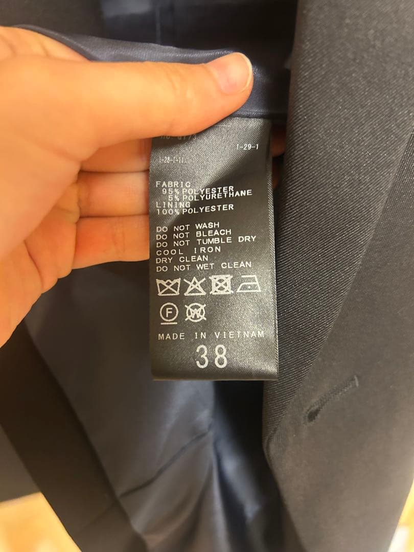 お値下け不可 NOBLE エステルツイルピークドラペルジャケット　ネイビー 38