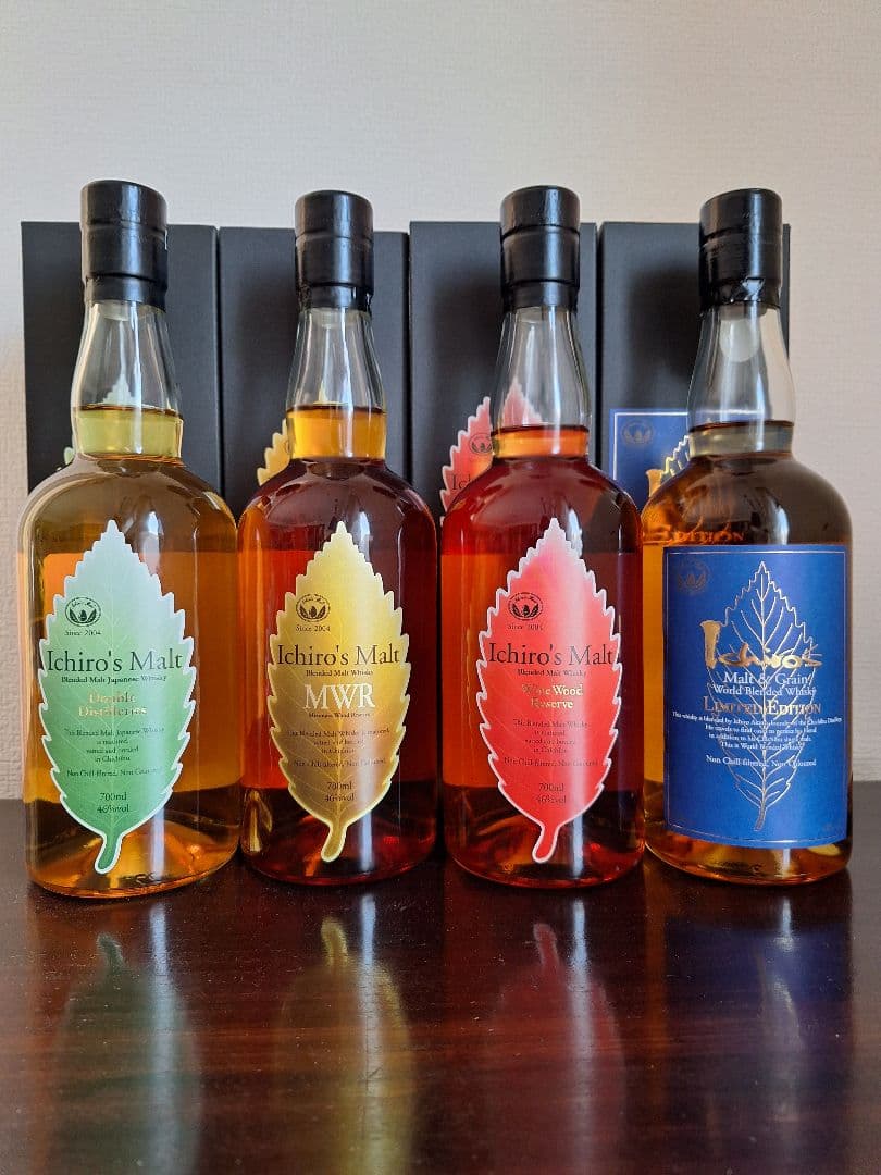 イチローズモルト リーフラベル ４本セット新品箱付き