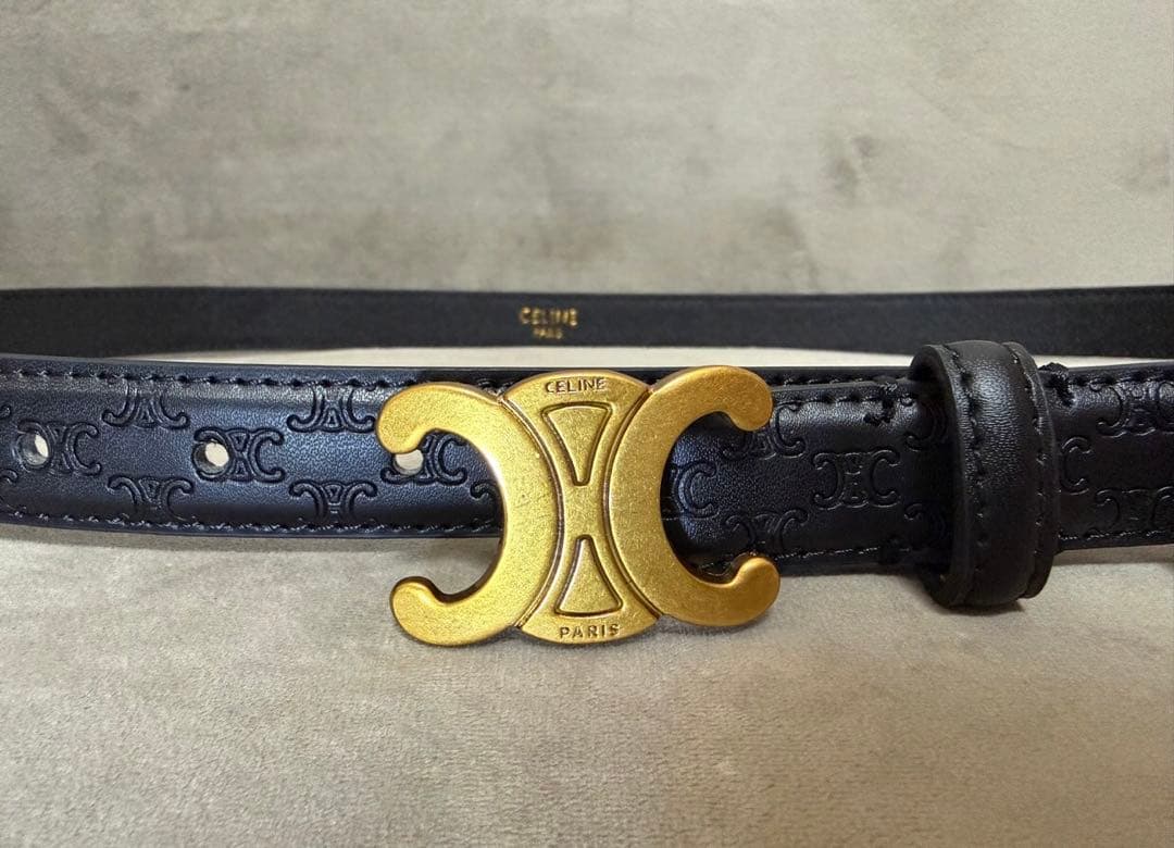 CELINE セリーヌ　ベルト　ロゴベルト　ゴールド　黒　ブラック　新品未使用