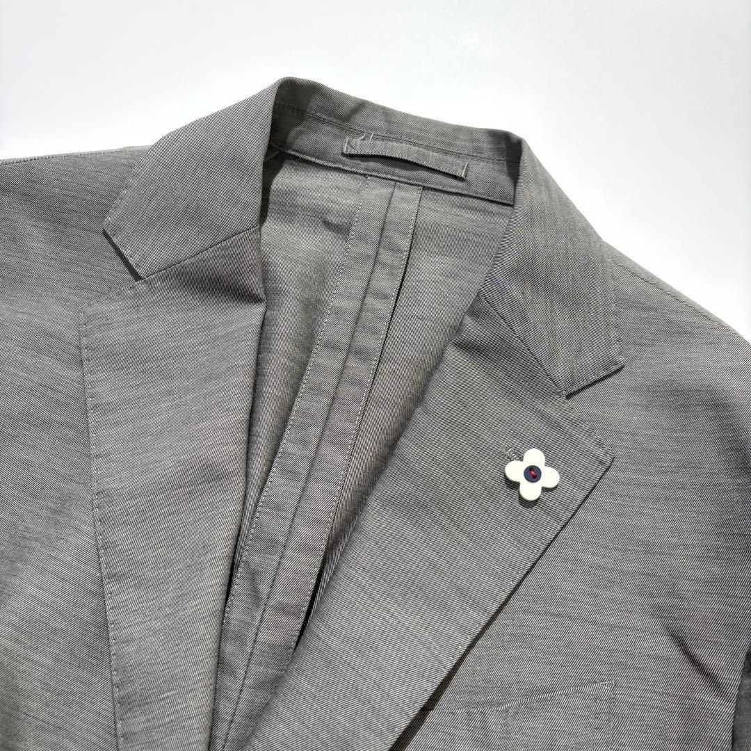 【美品】LARDINI テーラードジャケット easy wear グレー 52