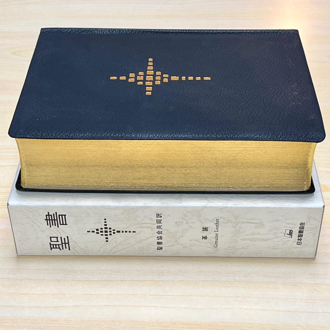 聖書 聖書協会共同訳 SI58 総革装 中型 外函付き