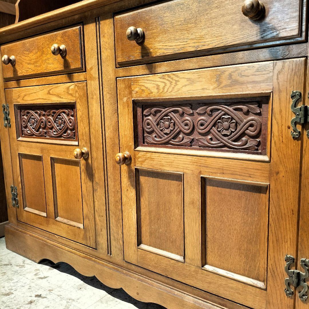 M●東サセール 希少良品☞秋山木工☜職人堅木 ヴィンテージカップボード