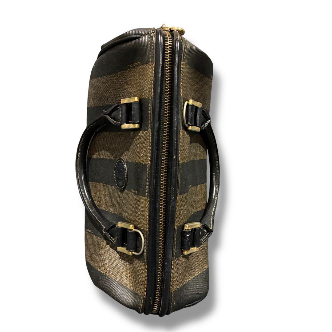 バッグ fendi pequin pattern mini boston bag