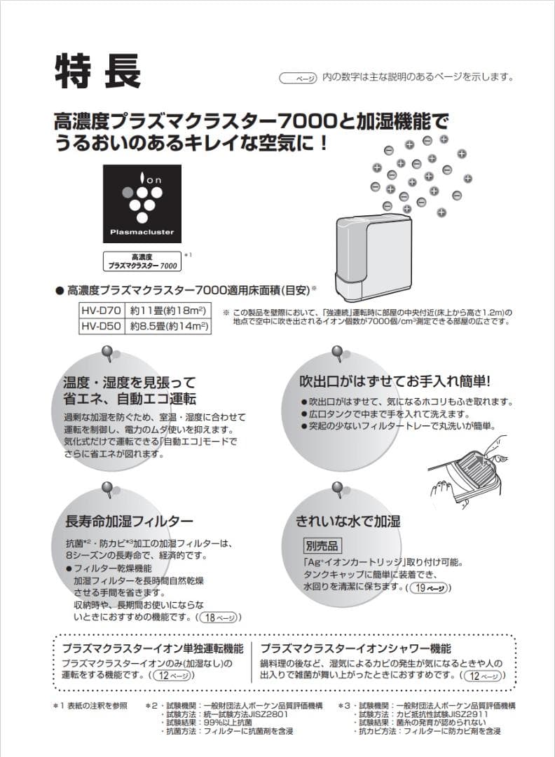 【加湿器】SHARP プラズマクラスター HV-D70-C