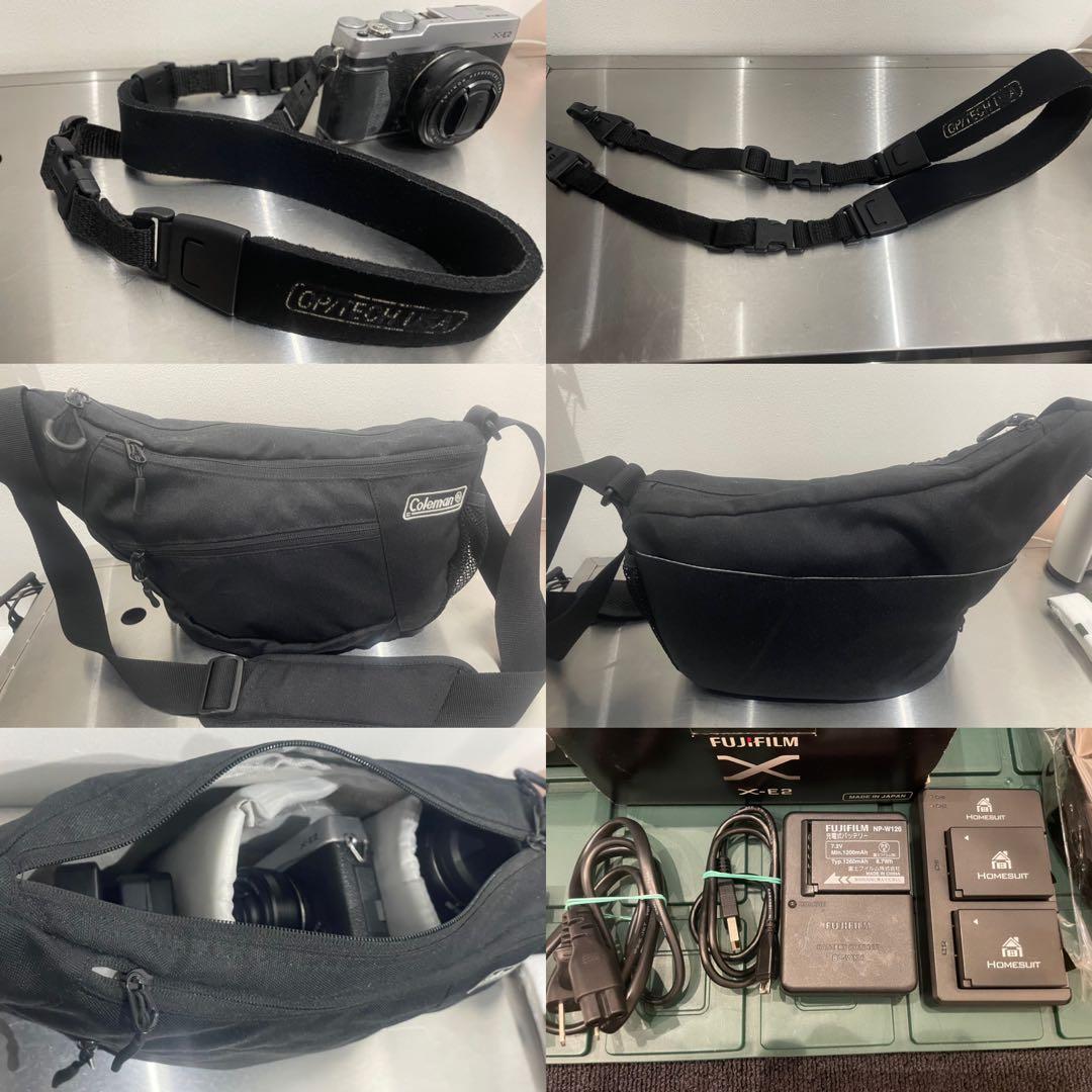 FujifilmX-E2シルバー 27パンケーキ&55-200ズーム 付属品多数