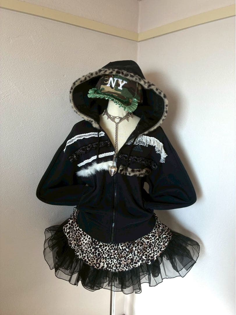 レア✴︎adidasファーリメイク00sy2k 平成ギャル　ゴシックレースNANA