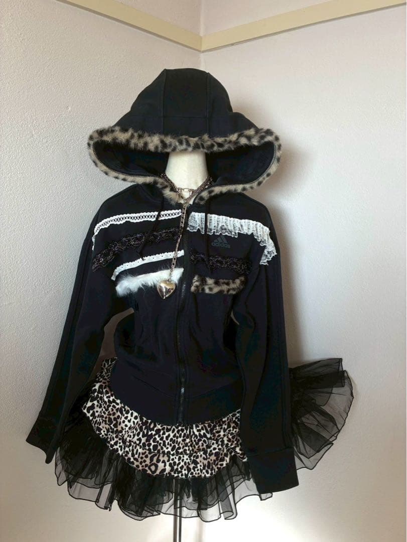 レア✴︎adidasファーリメイク00sy2k 平成ギャル　ゴシックレースNANA