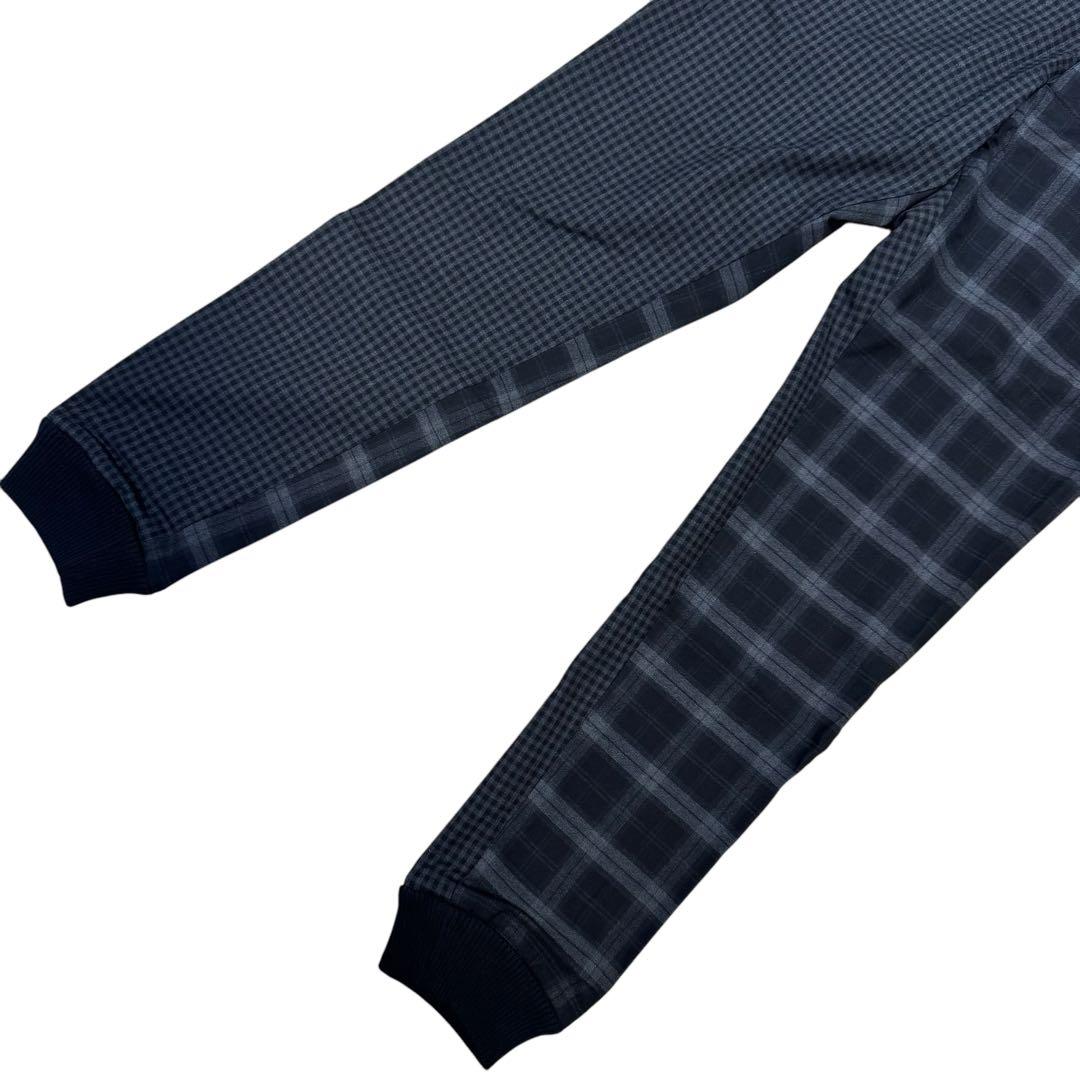 【美品】1piu1uguale3/クレイジーチェックリブパンツ/グレー系3
