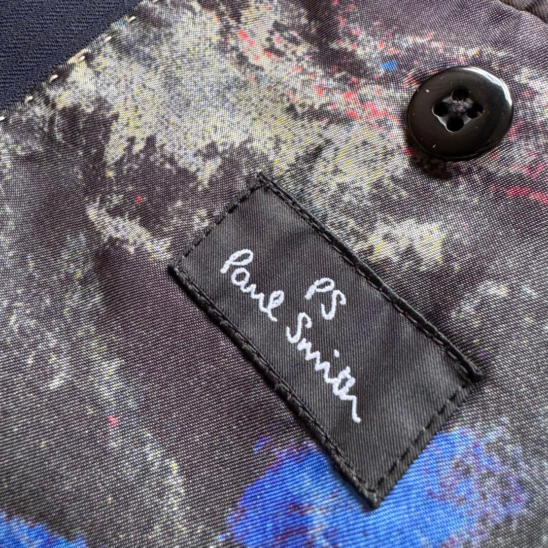 PS Paul Smith スーツ　セットアップ　裏地総柄　ネイビー　Mサイズ