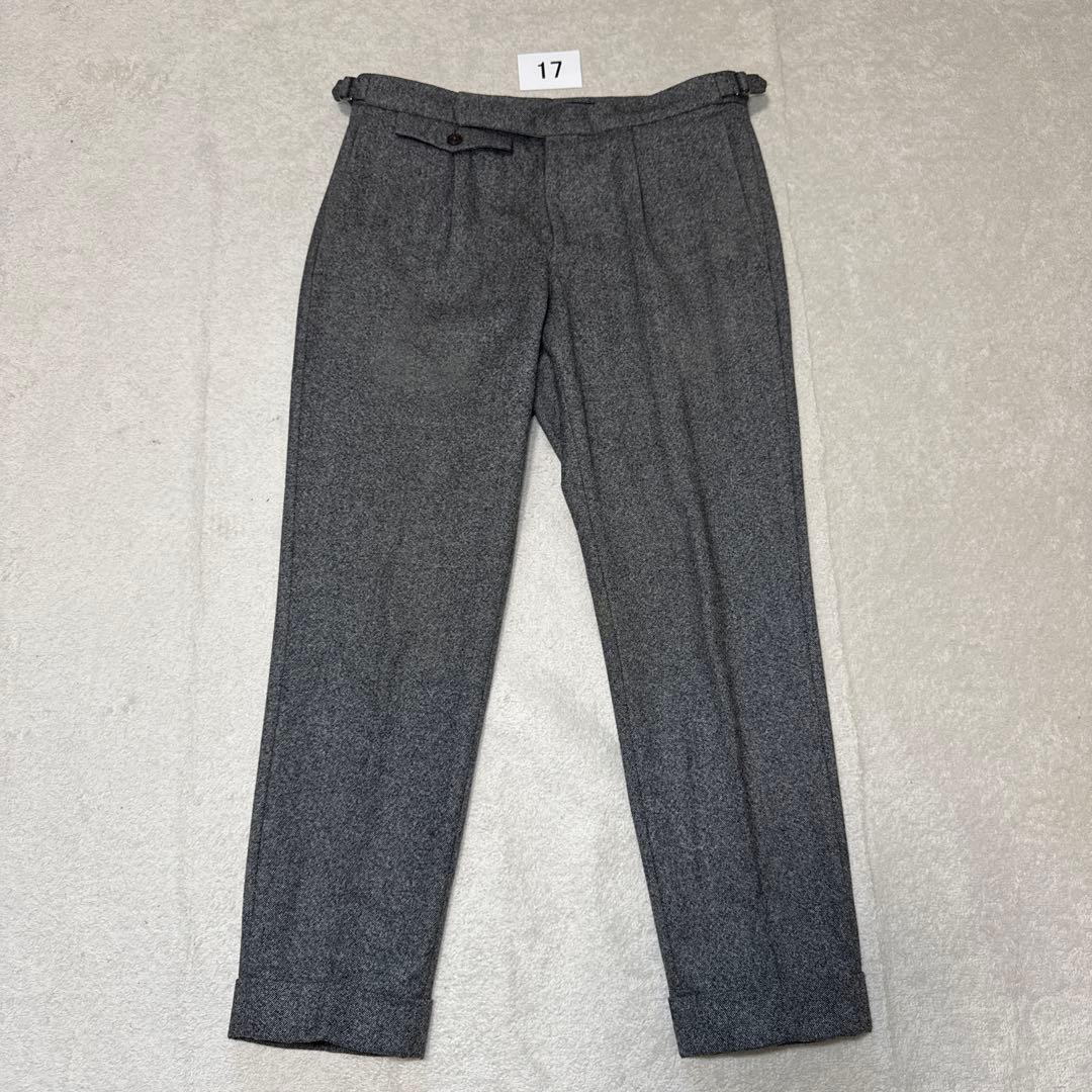 17 美品　インコテックス　スラックス　グレー　サイドアジャスター　46 M